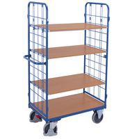 Carro alto ergonómico con 4 bandejas de madera - Capacidad 500 kg