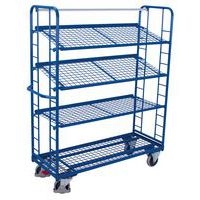 Carro alto ergonómico 4 bandejas con rejilla - Capacidad 250 y 400 kg