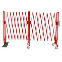 Barrera extensible de acero roja/blanca con una pata fija - Viso