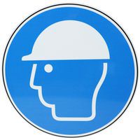 Señal redonda - Casco de protección obligatorio - Aluminio