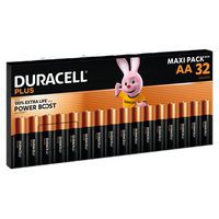 Pila alcalina AA Plus Maxi Pack - Paquete de 32 - Duracell