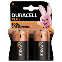 Pila alcalina D Plus 100 % - 2 unidades - Duracell