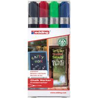 Marcador de tiza Edding E4095 - Estuche de 4 - Colores estándares
