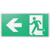 Señal - Salida de emergencia con flecha a la izquierda - PVC - Manutan Expert