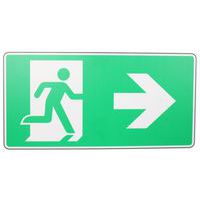 Señal - Salida de emergencia con flecha a la derecha - PVC - Manutan Expert