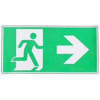Señal de salida de emergencia con flecha a la derecha adhesiva - Manutan Expert