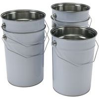 Cubo de metal blanco con tapa plana - De 2,5 a 5 L