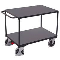 Carro auxiliar con 2 bandejas de madera - 850x500 mm - Capacidad para 400 kg