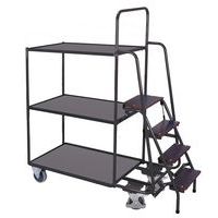 Carro con bandejas de madera y estribos - 990x595 mm - Capacidad 250 kg