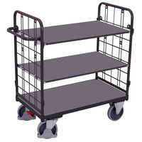 Carro con 3 bandejas de madera - Barras verticales- Capacidad 500 kg