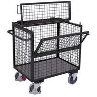 Carro de caja de acero ergonómico - 1 pared 1/2 abatible - Capacidad 500 kg