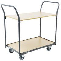 Carro con 2 asas y bandejas de madera - Capacidad 250 kg - Manutan Expert