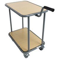 Carro con 2 bandejas de madera - Capacidad 200 kg - Manutan Expert