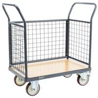 Carro de 3 paredes con rejilla - Capacidad de carga de 400 a 500 kg - Manutan Expert