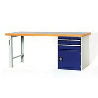 Banco de trabajo Cubio Combi con 2 cajones + 1 armario - Anchura 200 cm - Polyrey