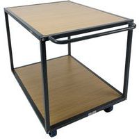 Carro de acero con 2 bandejas de madera - Capacidad de carga de 400 a 500 kg - Manutan Expert