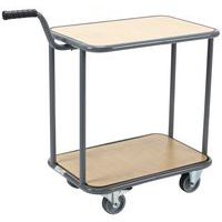 Carro con 2 bandejas de madera - Capacidad 200 kg - Manutan Expert
