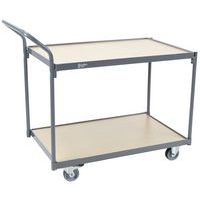 Carro con 2 bandejas de madera - Capacidad 250 kg - Manutan Expert