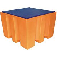 Cubeta colectora de 1100 L, Capacidad de retención: 1000 L, Color: Anaranjado, Capacidad (n.º de barriles): 4