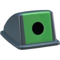 Tapa para cubo de basura, Color: Verde, Altura: 22.5 cm, Recogida selectiva: sí, Ancho: 34.2 cm