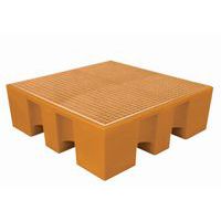 Cubeta colectora, Capacidad de retención: 450 L, Color: Anaranjado, Capacidad (n.º de barriles): 4