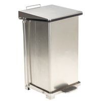 Cubo de basura industrial de acero inoxidable con pedal - 45 L o 90 L - Manutan Expert