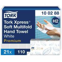 Toallitas de papel Premium H2 de plegado cruzado - Tork