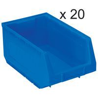 Lote de 20 cajas abertura frontal Kangourou - Largo 345 mm - 10 L - Manutan