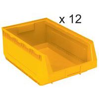 Lote de 12 cajas abertura frontal Kangourou - Largo 485 mm - 30 L - Manutan