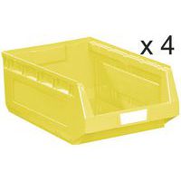 Lote de 4 cajas abertura frontal Kangourou - Largo 580 mm - 52 L - Manutan