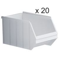 Cajas abertura frontal apilables - Longitud 350 mm - 14 L - Lote de 20