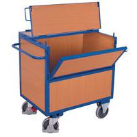 Carro de caja de madera ergonómico - 1 pared 1/2 abatible - Capacidad 500 kg