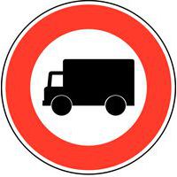 Panel de señalización - B8 - Entrada prohibida a vehículos destinados al transporte de mercancías