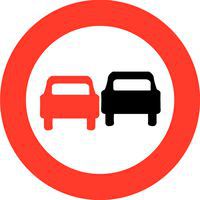 Panel de señalización - B3 - Prohibición de adelantar a todos los vehículos de motor excepto a los de dos rued