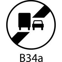 Panel de señalización - B34a - Fin de la prohibición de adelantamiento para los vehículos pesados