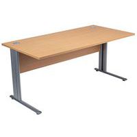 Mesa de oficina rectangular, Tipo de patas: Patas en L, Altura: 72 cm, Anchura total: 160 cm