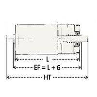 - L: rodillo longitud- EF: rodillo longitud + 6 mm- HT: longitud total = rodillo longitud + 30 mm