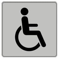 Pictograma de poliestireno ISO 7001 - Lavabos para discapacitados