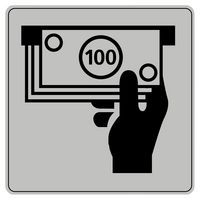 Pictograma de poliestireno ISO 7001 - Cajero automático