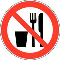 Panel de prohibición - Prohibido comer y beber - Adhesivo