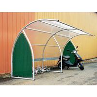 Marquesina para bicicletas redondeada - Elemento de partida con aparcabicicletas de 6 plazas
