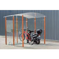 refugio bicicletas 4 m², pilares de madera