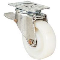 Rueda pivotante con pletina y freno - Carga de 300 a 900 kg