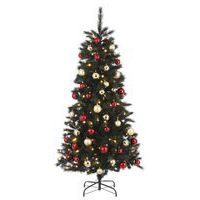 Árbol de Navidad artificial Voss 140 LED 185 cm - 48 adornos rojo/dorado
