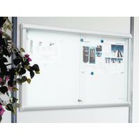Vitrina de interior con puertas correderas Leader - Fondo de aluminio - Puerta de cristal de máxima seguridad