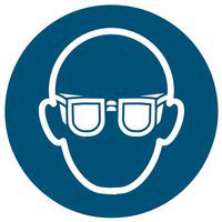 Señal de obligación - Uso de gafas de seguridad obligatorio - Rígida