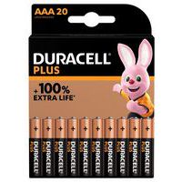 Pila alcalina AAA Plus 100 % - 20 unidades - Duracell