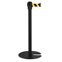 Poste negro con correa 5 m - Base apilable - Manutan Expert