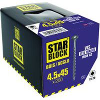 Caja de 200 tornillos Torx de 4,5 x 45 mm - Starblock