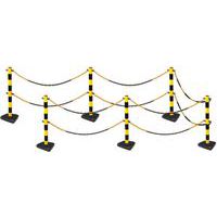 Poste de doble cadena sobre base, Material: PVC, Altura total: 900 mm